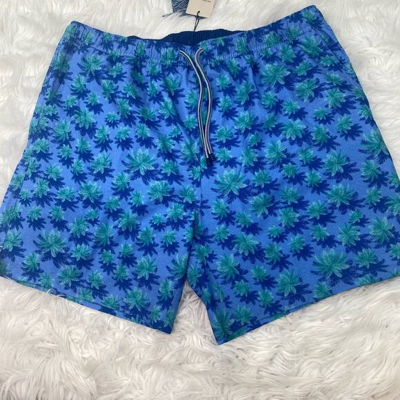 Peter Millar Men's Aerial Palms Swim Trunk Size XL Blue NWT - Picture 10 of 16